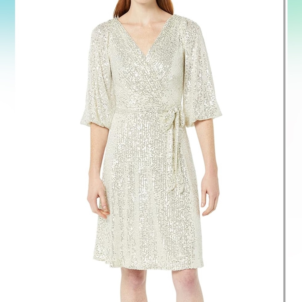 DKNY sequin wrap style dress